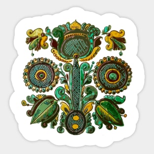 Traditional Ukraine folk flowers decor Sticker